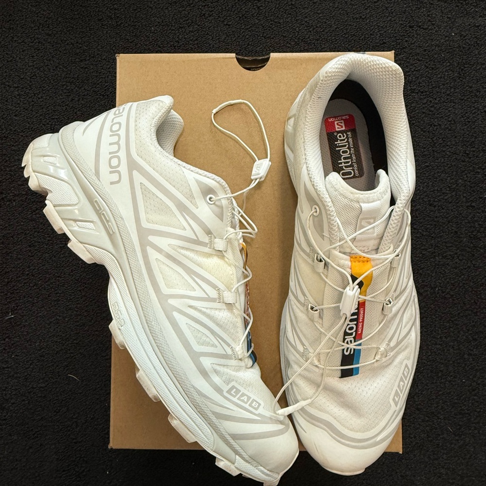 Salomon XT-6 White Trail Running Shoes